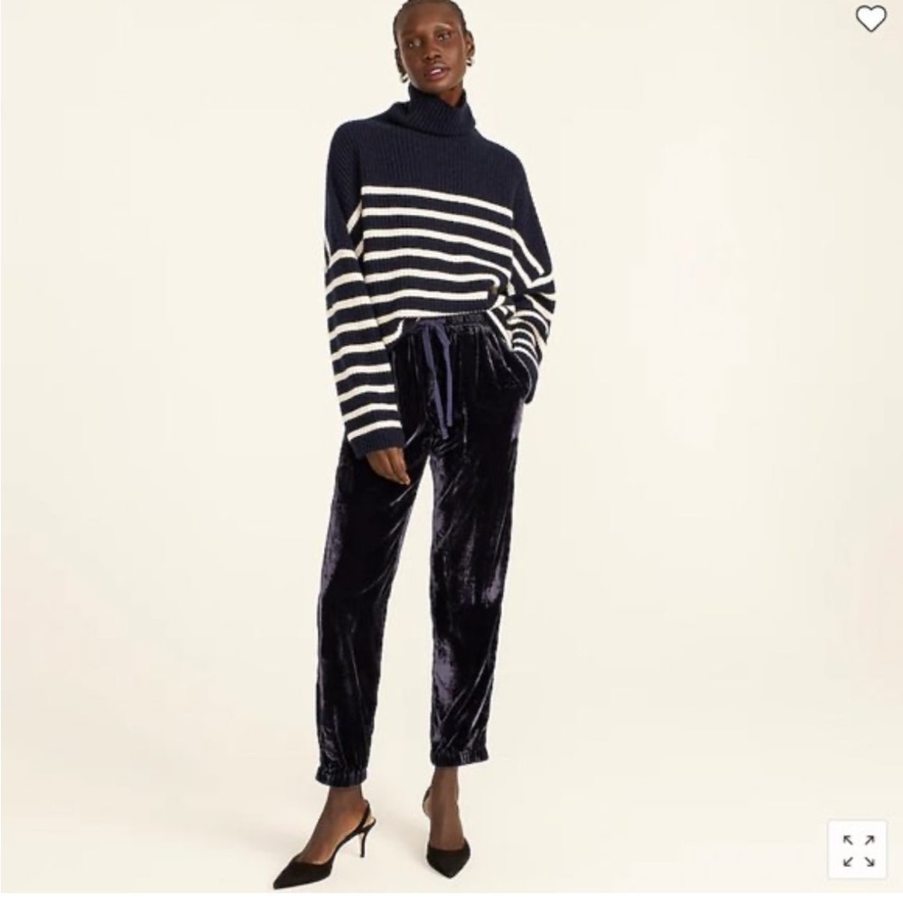 J. Crew Crushed Velvet Blue Jogger Pants sz 00